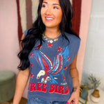 Free Bird Vintage Cropped Muscle Top - Faded Navy - Lace and Grace Boutique