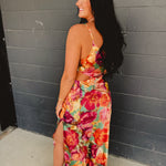 Asymmetric One Shoulder Ruched Maxi Dress - Parisian Floral - Lace and Grace Boutique