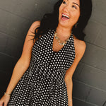 Polka Dot Halter Dress - Black - Lace and Grace Boutique
