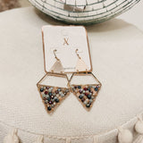 Matrix Beaded Diamond Shaped Earrings - Lace and Grace Boutique