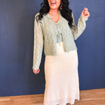 Floral Lace Midi Skirt - Cream - Lace and Grace Boutique