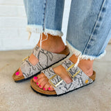 Birkenstock Arizona Printed Suede Leather Sandal - Snake Oyster