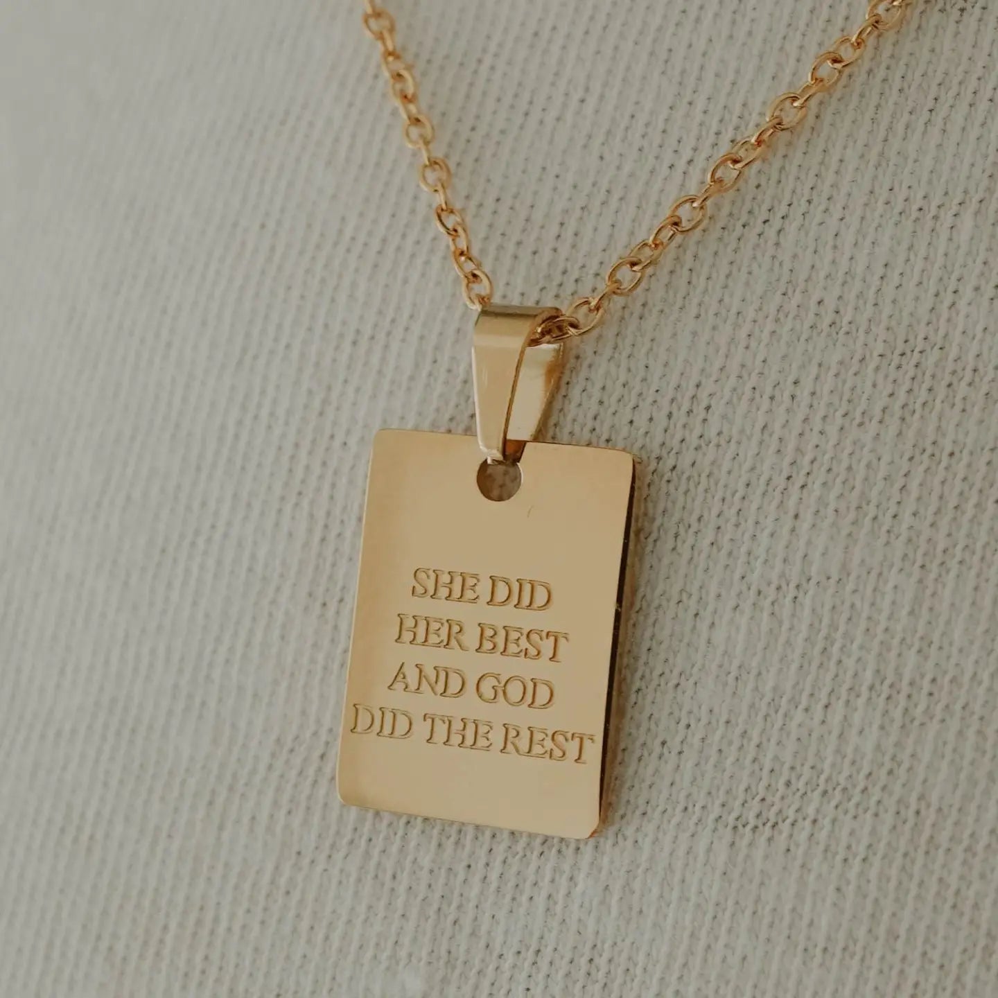 She Did Her Best 18kt Gold Necklace - Lace and Grace Boutique