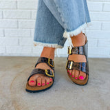 Birkenstock Arizona Embossed Leather Sandal - Black