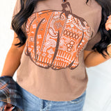 Bandana Pumpkin Graphic Tee - Espresso