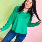 Lightweight Boat Neck Sweater - Green - Lace and Grace Boutique