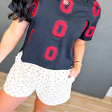 Ohio State Embroidered Logo Cropped Tee - Black