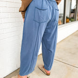 Mineral Wash Barrel Fit Utility Knit Pants - Midnight