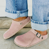 Birkenstock Lutry Premium Suede Clog - Light Rose