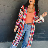 POL Granny Square Crochet Cardigan - Beige Multi - Lace and Grace Boutique