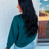 Embroidered Duck Pullover Top - Heritage Green - Lace and Grace Boutique
