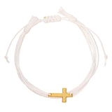 Woven Multi-Strap Cross Charm Bracelets