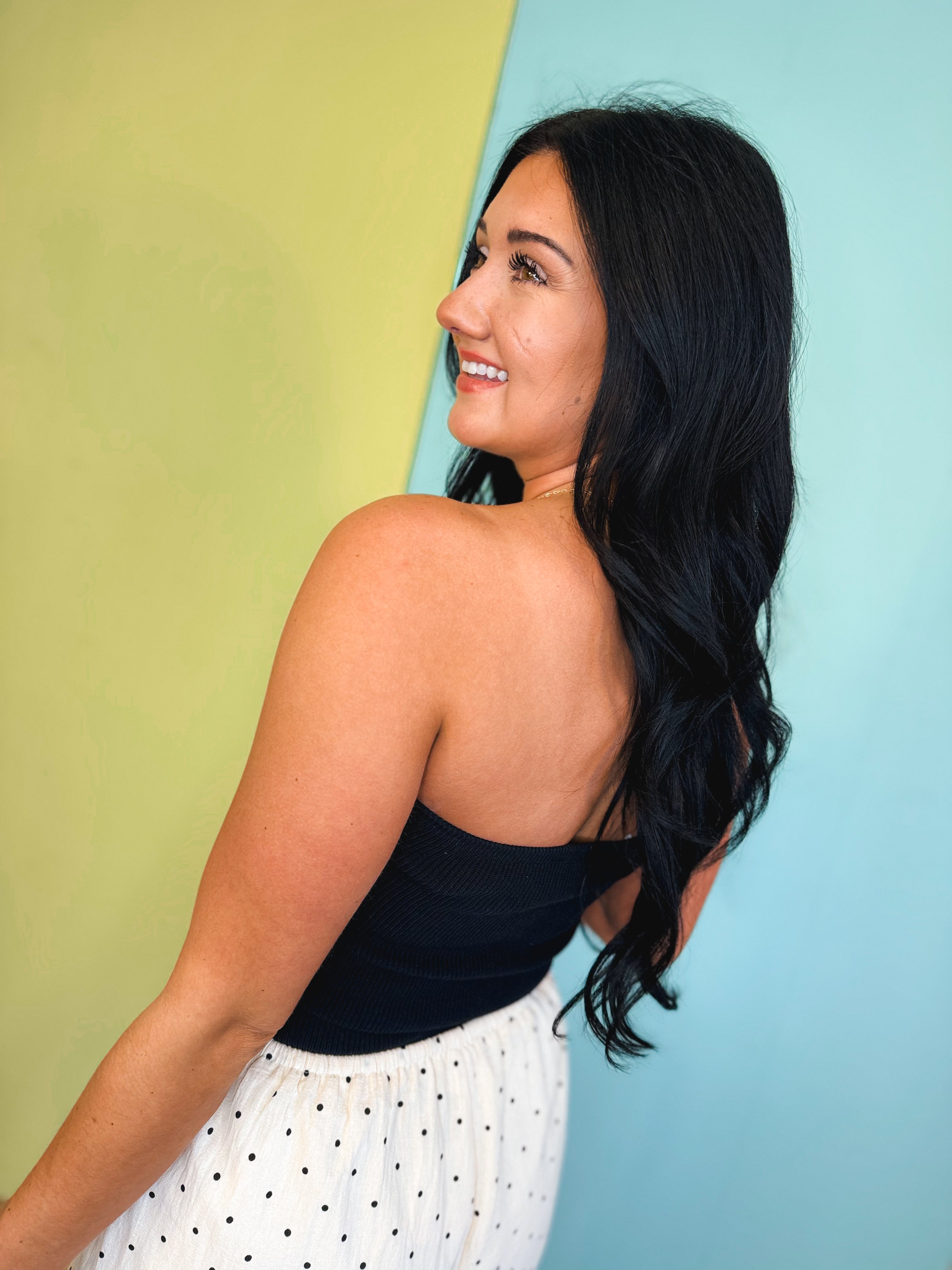 Twist Front Tube Top - Black - Lace and Grace Boutique