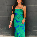 Floral Slip Maxi Dress - Blue/Green - Lace and Grace Boutique