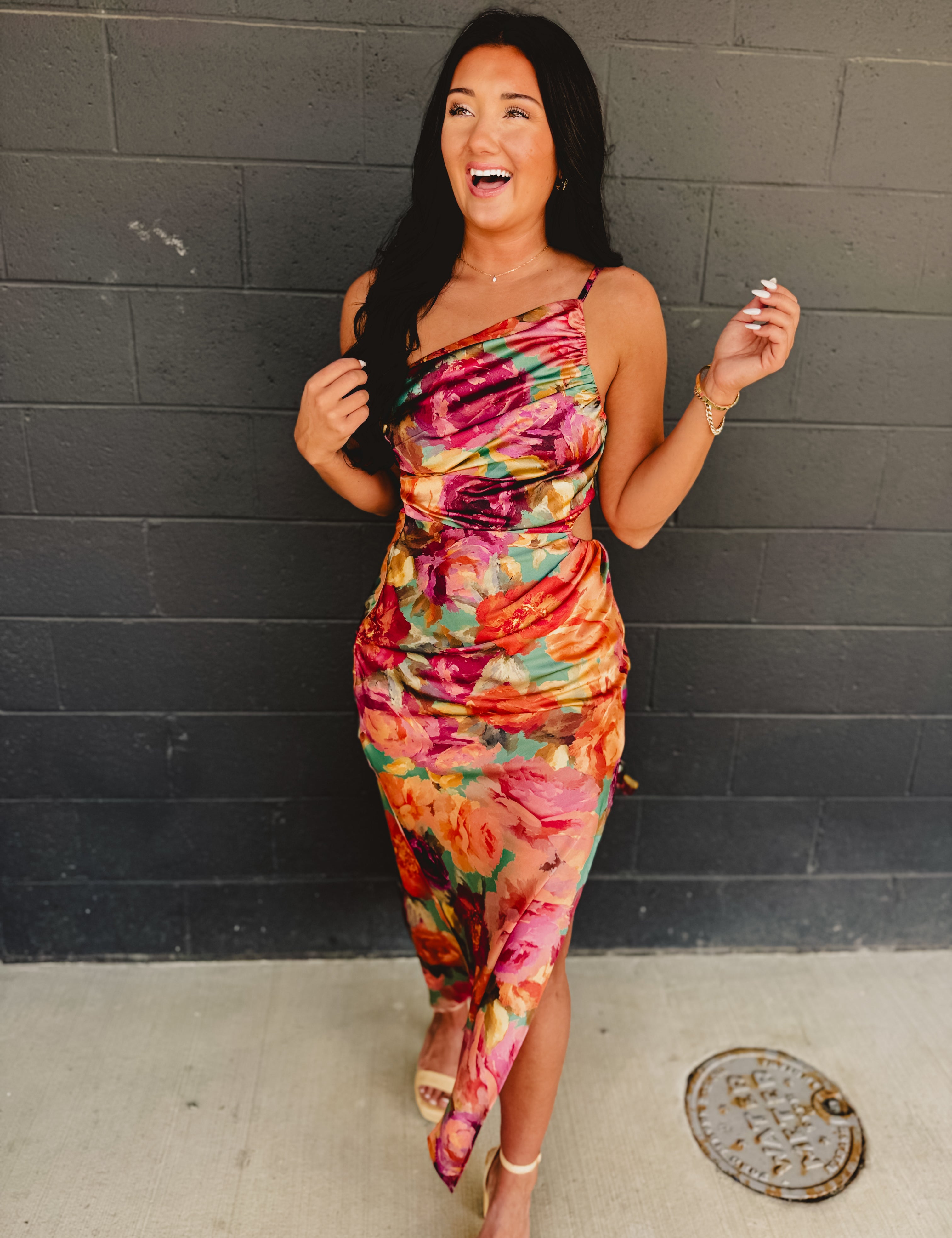 Ruched Maxi Dress - Parisian Floral