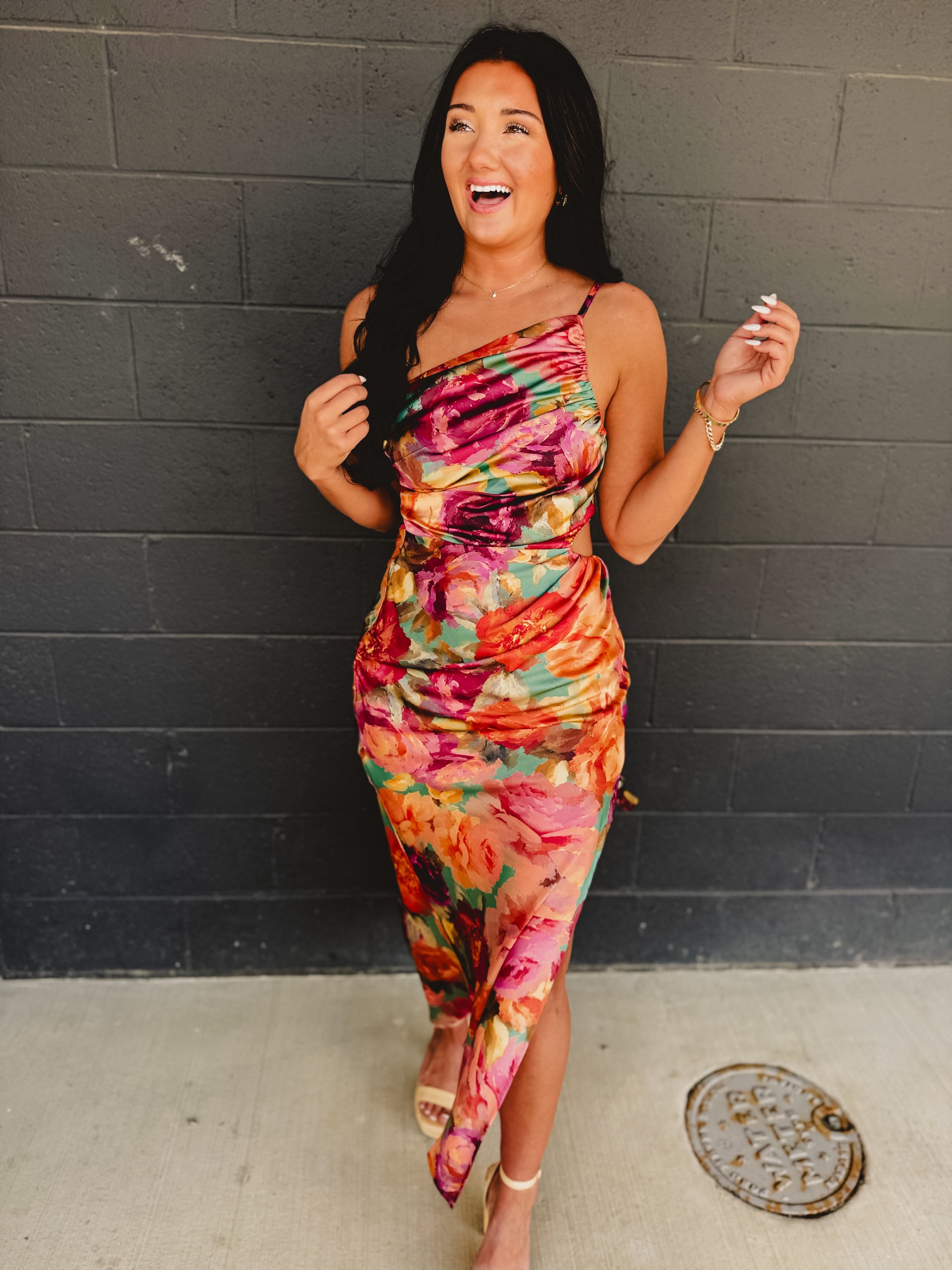 Ruched Maxi Dress - Parisian Floral