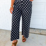 Polka Dot Trouser Pants - Black