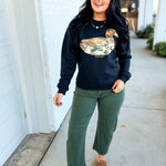 Simply Southern Camo Duck Patch Sweatshirt - Black - Lace and Grace Boutique