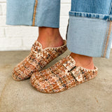 The Teri Tweed Slip On Clog - Chai Multi