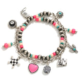 Western Beaded Charm Bracelets, Set of 2