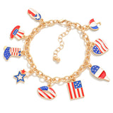 Americana Charm Chain Link Bracelet - Boot Multi - Lace and Grace Boutique