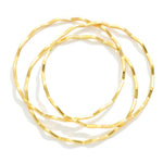 Gold Zig-Zag Bangle Bracelets, Set Of 3 - Lace and Grace Boutique
