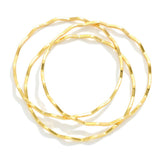 Gold Zig-Zag Bangle Bracelets, Set Of 3 - Lace and Grace Boutique