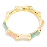 Marbled Bamboo Hinged Bangle Bracelet
