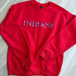Indians Embroidered Sweatshirt - Red - Lace and Grace Boutique