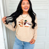 Mallard Duck Leopard Detail Knit Sweater - Oatmeal