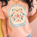 Tis So Sweet To Trust In Jesus Tee - Peach - Lace and Grace Boutique