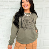 Natural Life Picnic Club Comfy Pocket Sweatshirt - Slate Grey