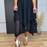 Lace Tier Midi Skirt - Black - Lace and Grace Boutique