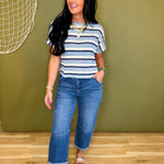 Stretch Denim Cuffed Barrel Leg Jean - Medium - Lace and Grace Boutique