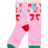 Merry & Bright Cozy Socks - Pink