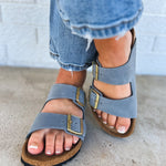Birkenstock Arizona Oiled Leather Sandal - Basalt Gray - Lace and Grace Boutique