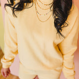Soft Touch Knit Pullover & Shorts Set - Lemon