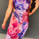 One Shoulder Asymmetrical Pleated Maxi Dress - Lilac Rose - Lace and Grace Boutique