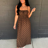 Everyday Muse Polka Dot Maxi Dress - Brown/Black