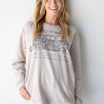 Let's Just Go Comfy Pocket Sweatshirt - Oatmeal - Lace and Grace Boutique