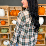 Oversized Plaid Flannel Shirt - Hunter - Lace and Grace Boutique