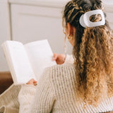 Teleties Round Flat Hair Clip | Medium - Coconut White