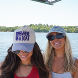 Somewhere On A Boat Hat - Navy Stripe