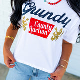 Grundy County Cropped Graphic Tee - White