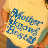 Mother Knows Best Graphic Tee - Butter Yellow - Lace and Grace Boutique