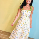 Contrast Tie Floral Maxi Dress - Wildflower - Lace and Grace Boutique