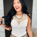 Sweetheart Neck Knit Tank Top - Shell - Lace and Grace Boutique