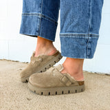 Birkenstock Boston Pap Chunky Shearling Clog - Taupe