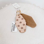 Western Stars Leather & Velvet Keychain - Sand - Lace and Grace Boutique