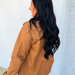 Toggle Zip Up Barn Jacket - Earthy Bark - Lace and Grace Boutique